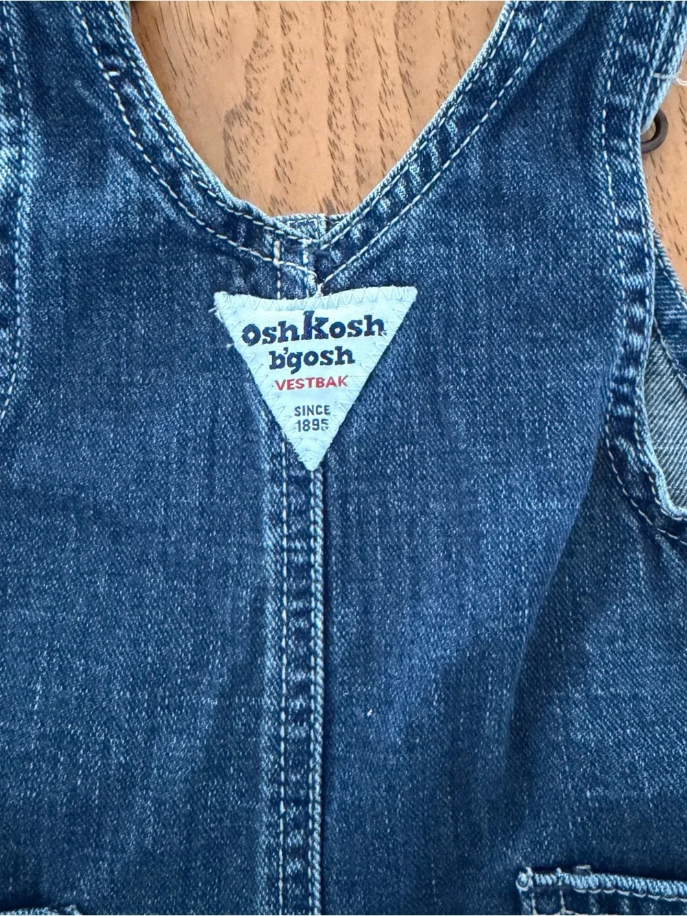 Vintage OshKosh B’gosh Blue Denim Baby Overalls 3 Mos Snap Crotch USA Era